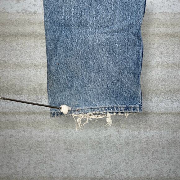 Vintage Dickies Carpenter Jeans Double Knees Baggy Wide Leg Light Wash Denim 90s - Picture 7 of 12